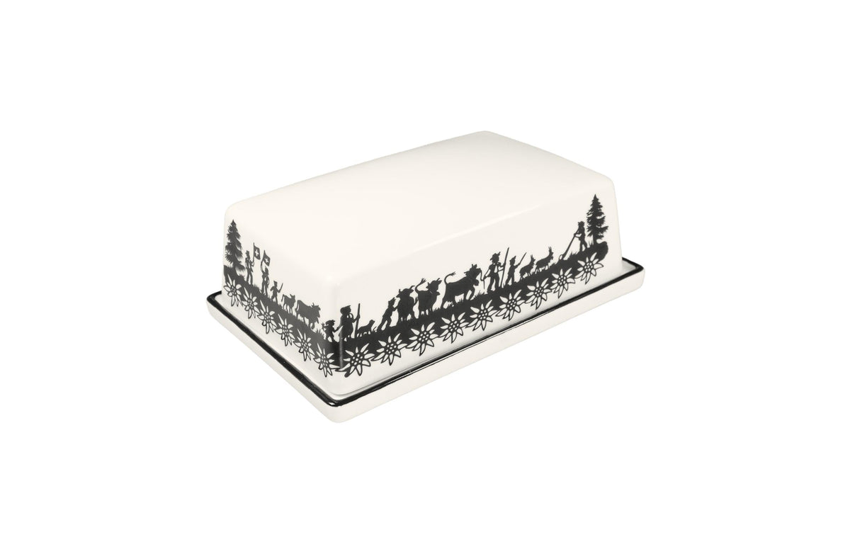 Trendform Butterdose SWISS TRADITION – 17,4 × 11,6 × 7,0 cm, Keramik, mit Deckel, spülmaschinenfest