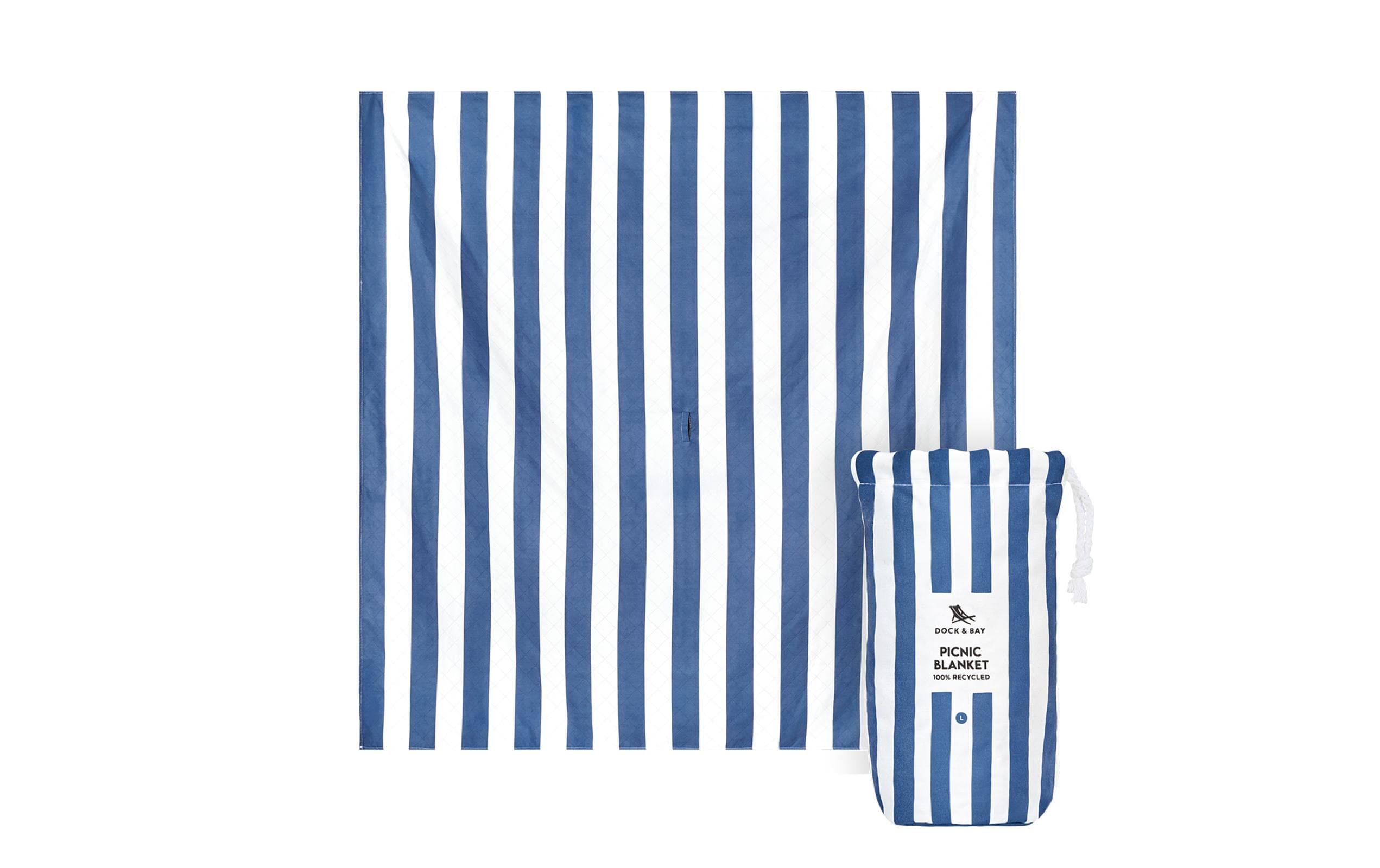 Dock & Bay Wohndecke – Polyester, Polyamid, Blau, Weiss – 170 × 170 cm