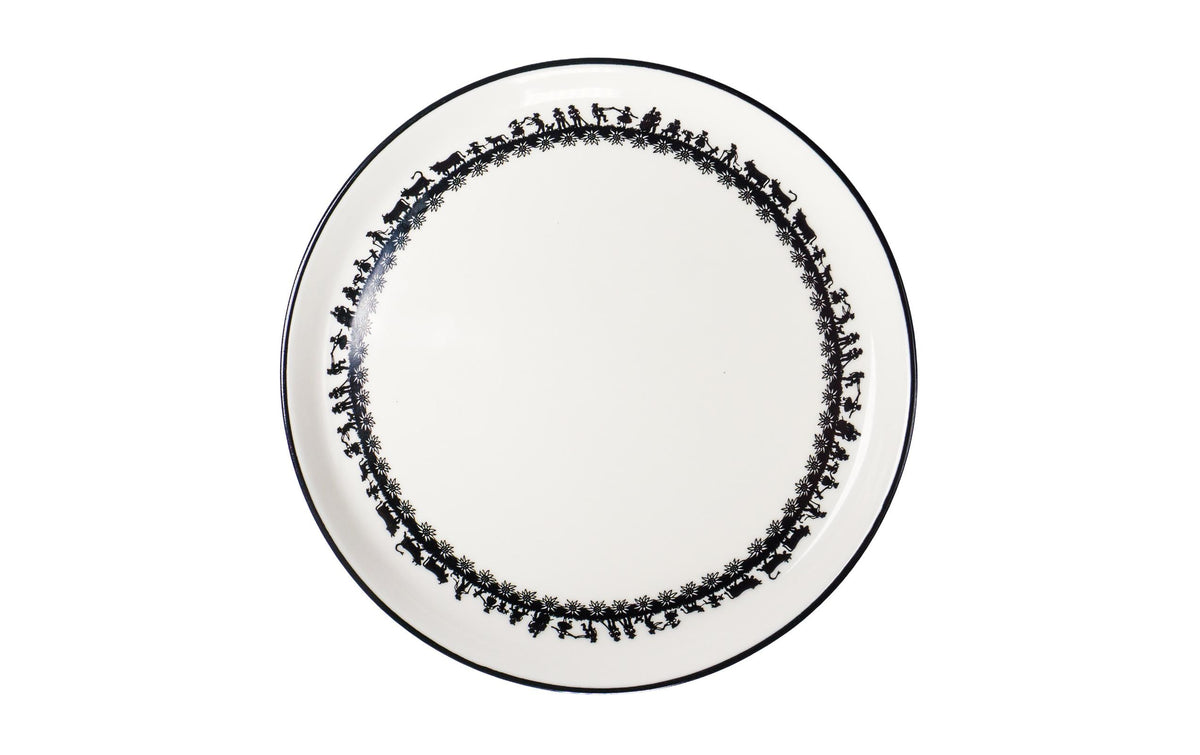 Trendform Speiseteller SWISS TRADITION – Ø 21,0 cm, H 2,0 cm, Keramik, Schwarz/Weiss, spülmaschinenfest