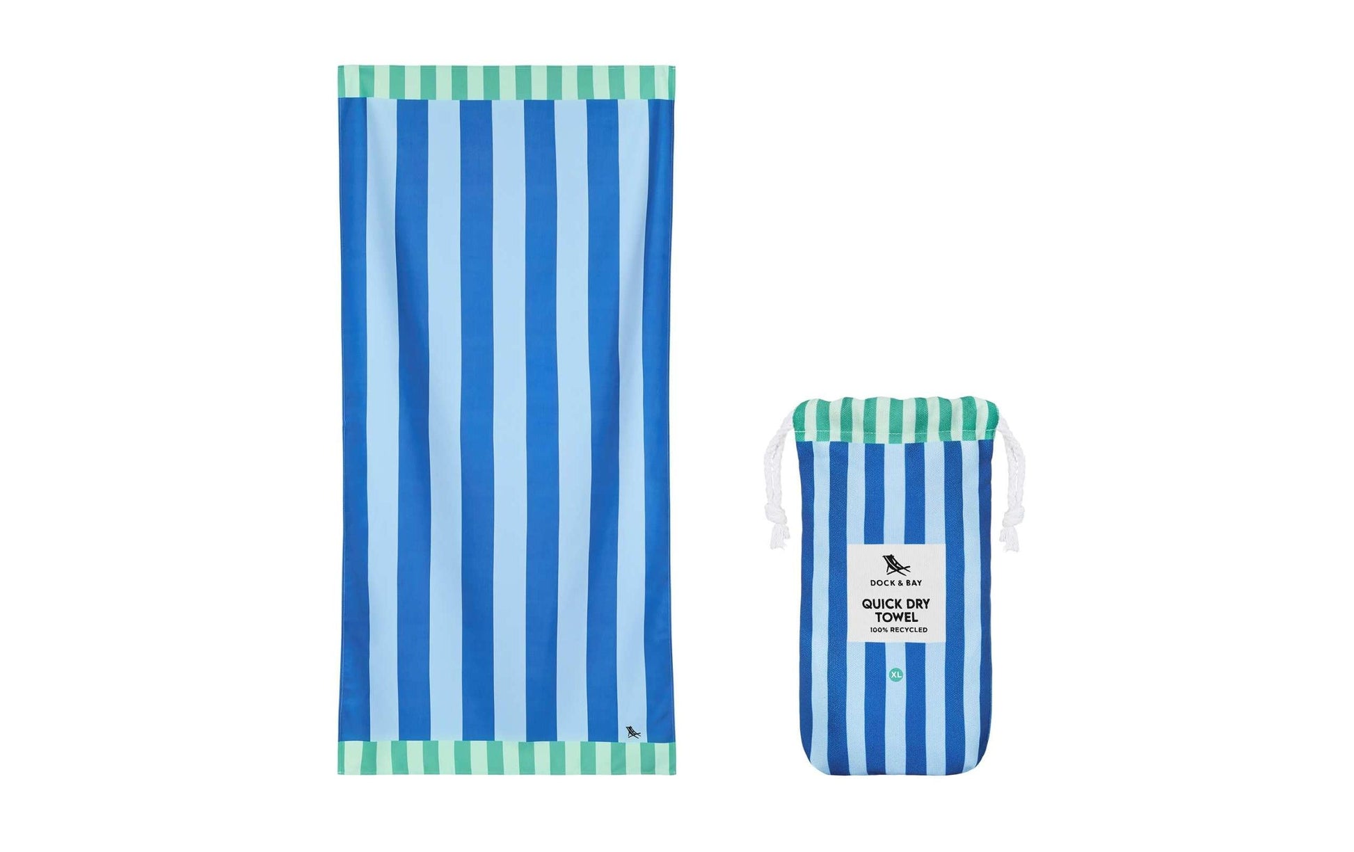 Dock & bay Strandtuch – 90 × 200 cm, Blau, Polyester/Polyamid