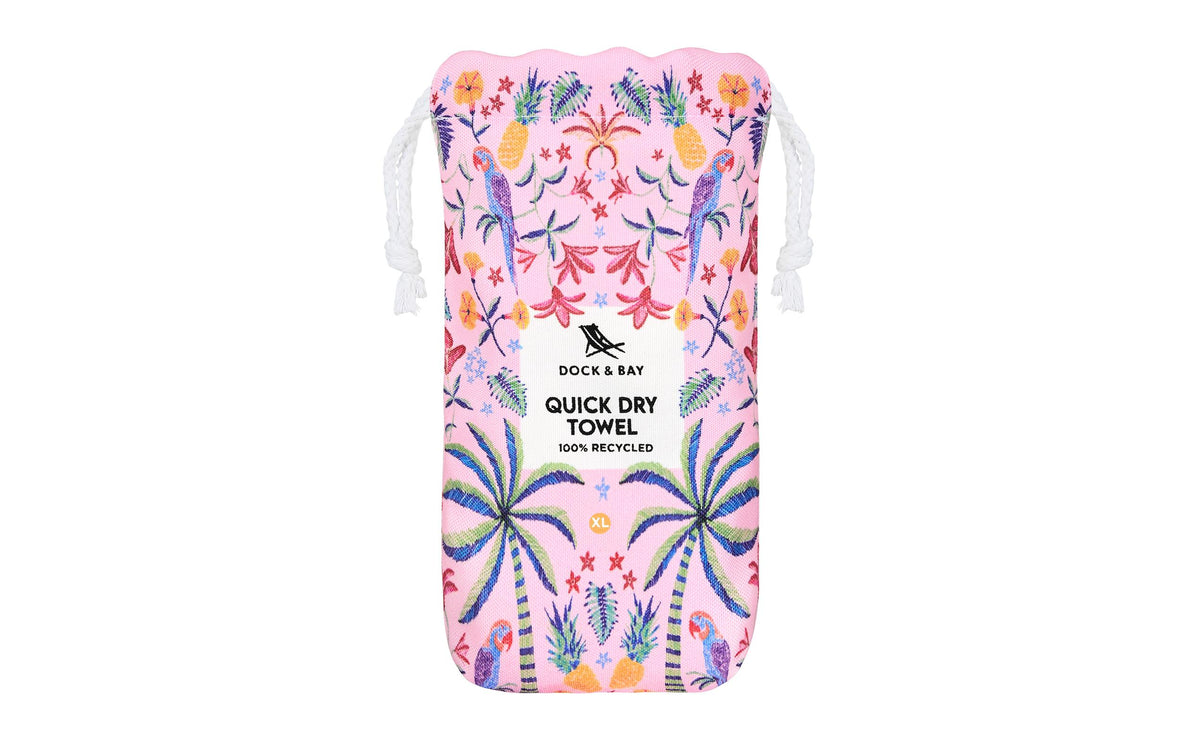 Dock & Bay Strandtuch – 90 × 200 cm, Mehrfarbig/Pink, Polyester/Polyamid