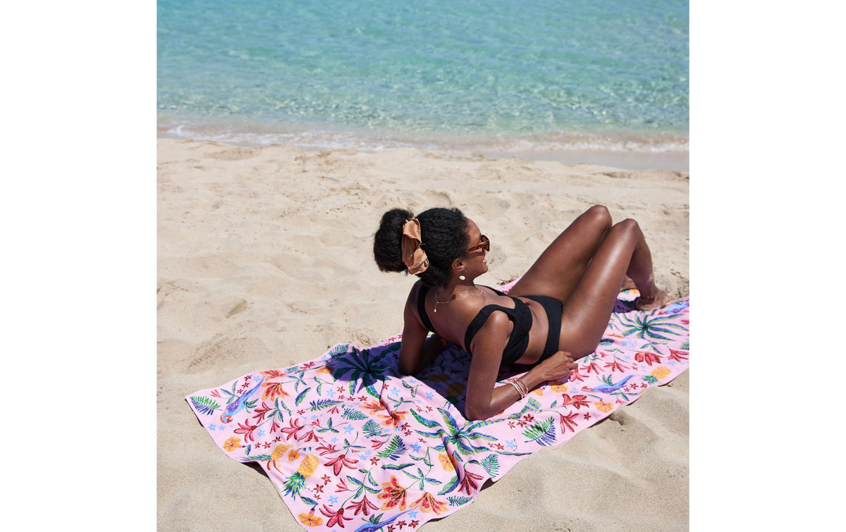 Dock & Bay Strandtuch – 90 × 200 cm, Mehrfarbig/Pink, Polyester/Polyamid