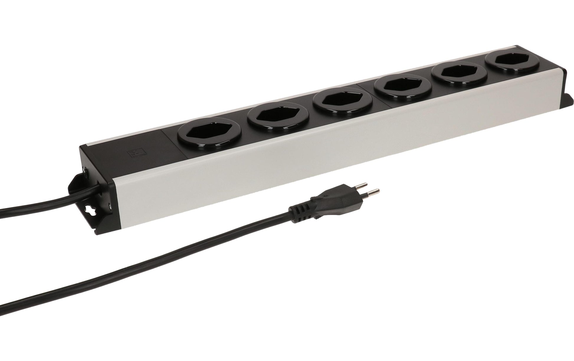 Max Hauri AG Max Hauri POWER-LINE Steckdosenleiste, 6×T13, ohne Schalter, 5 m, Eingang T12 – grau/schwarz