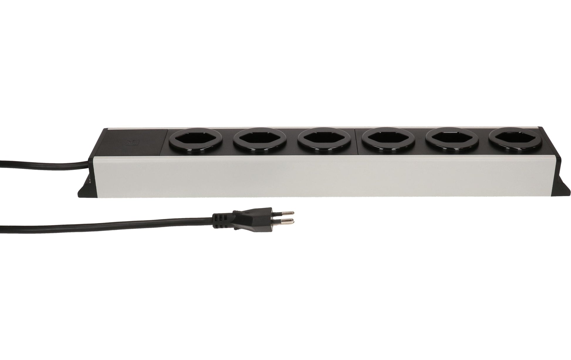 Max Hauri AG Max Hauri POWER-LINE Steckdosenleiste, 6×T13, ohne Schalter, 5 m, Eingang T12 – grau/schwarz