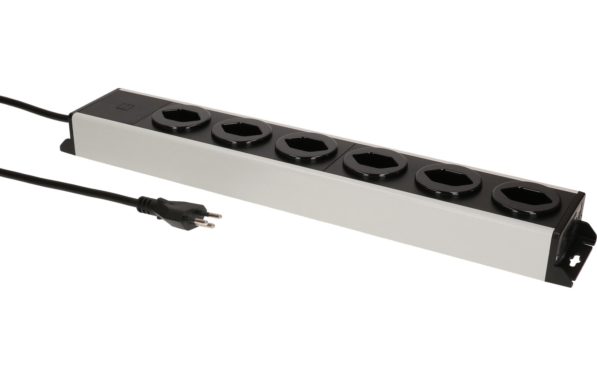 Max Hauri AG Max Hauri Power Line Steckdosenleiste – 6× T13, 3 m, mit Schalter, aussen, grau/schwarz