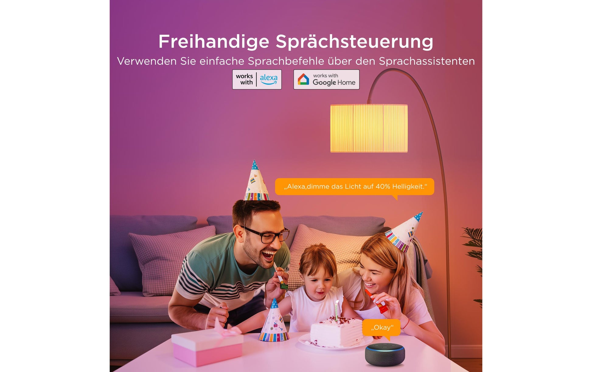 Govee Smart-Leuchtmittel E27 – RGBW, 2700–6500 K, 800 lm, Matter – für Amazon Alexa, Google Home – 2 Stk.