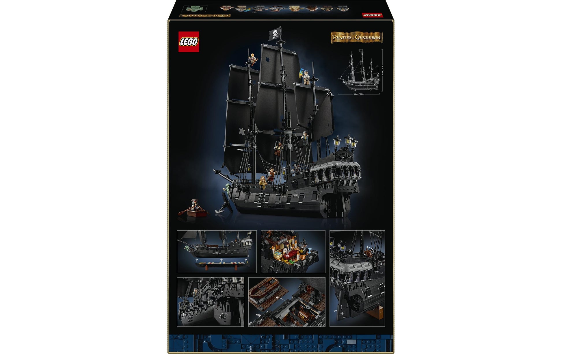 LEGO Icons Captain Jack Sparrows Piratenschiff Bausatz – 55,5 × 15,7 × 37,8 cm – 2862-teilig – ab 18 J.