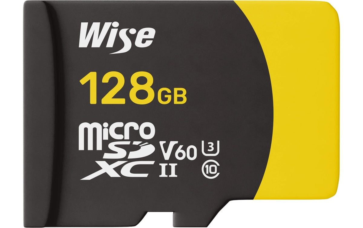 Wise microSDXC 128 GB – UHS-II, V60, 290/100 MB/s, ohne Adapter
