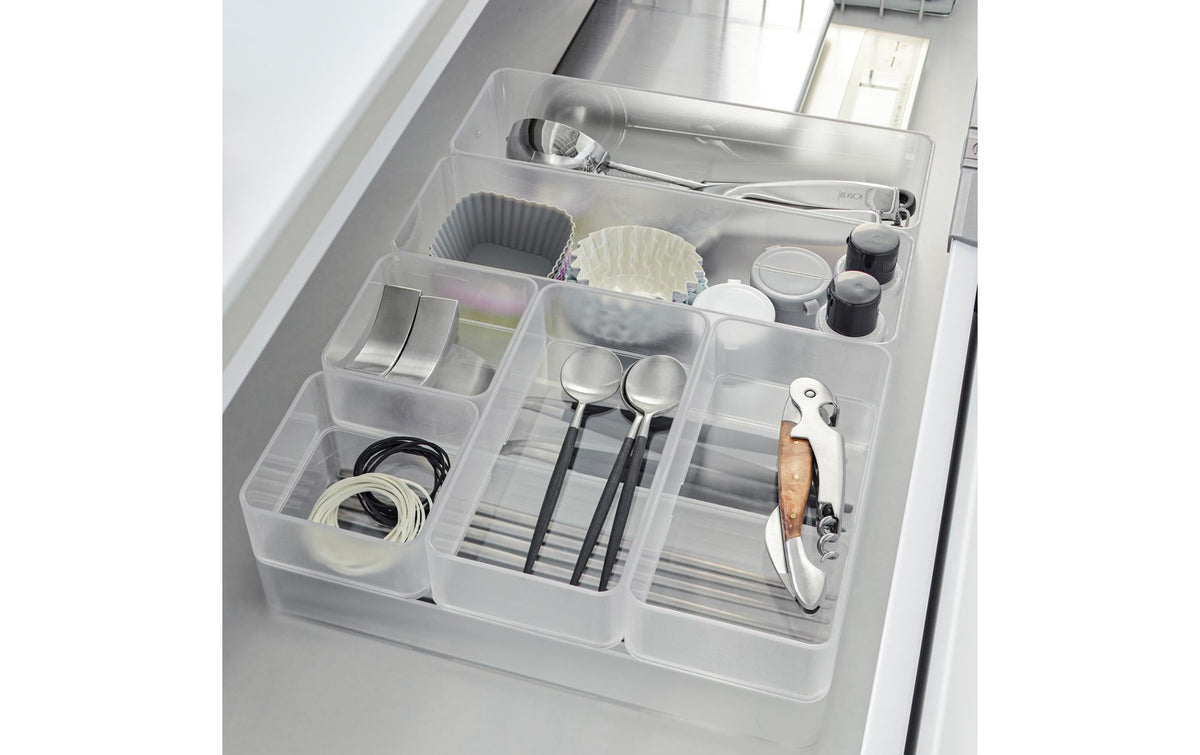 Yamazaki Schubladenelement – stapelbar, weiss, Kunststoff, B 240 × H 72 × T 240 mm, 2er-Set