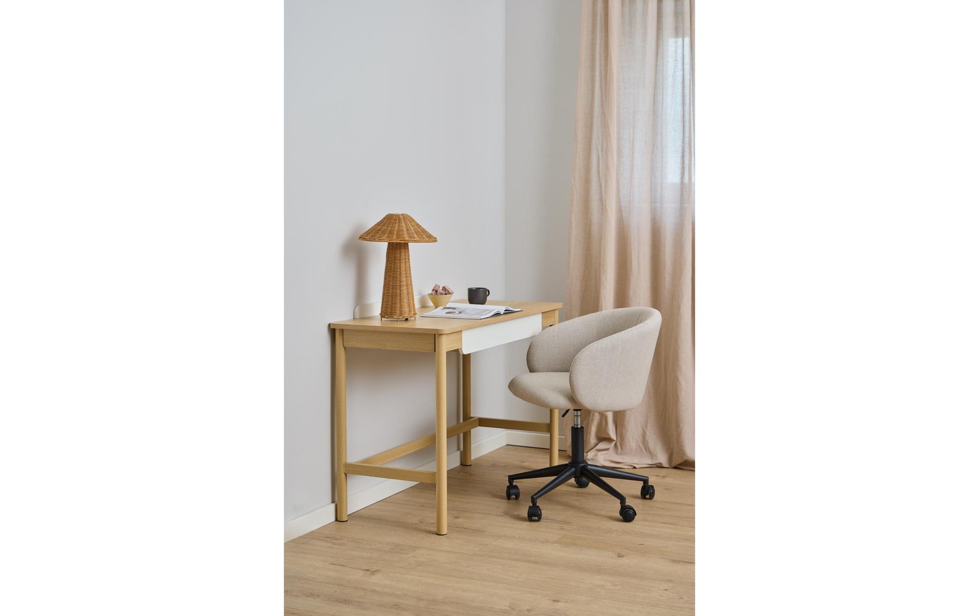 actona AC Design Alpena – Bürotisch, 110 × 50 cm, 100 kg, braun/eiche, MDF