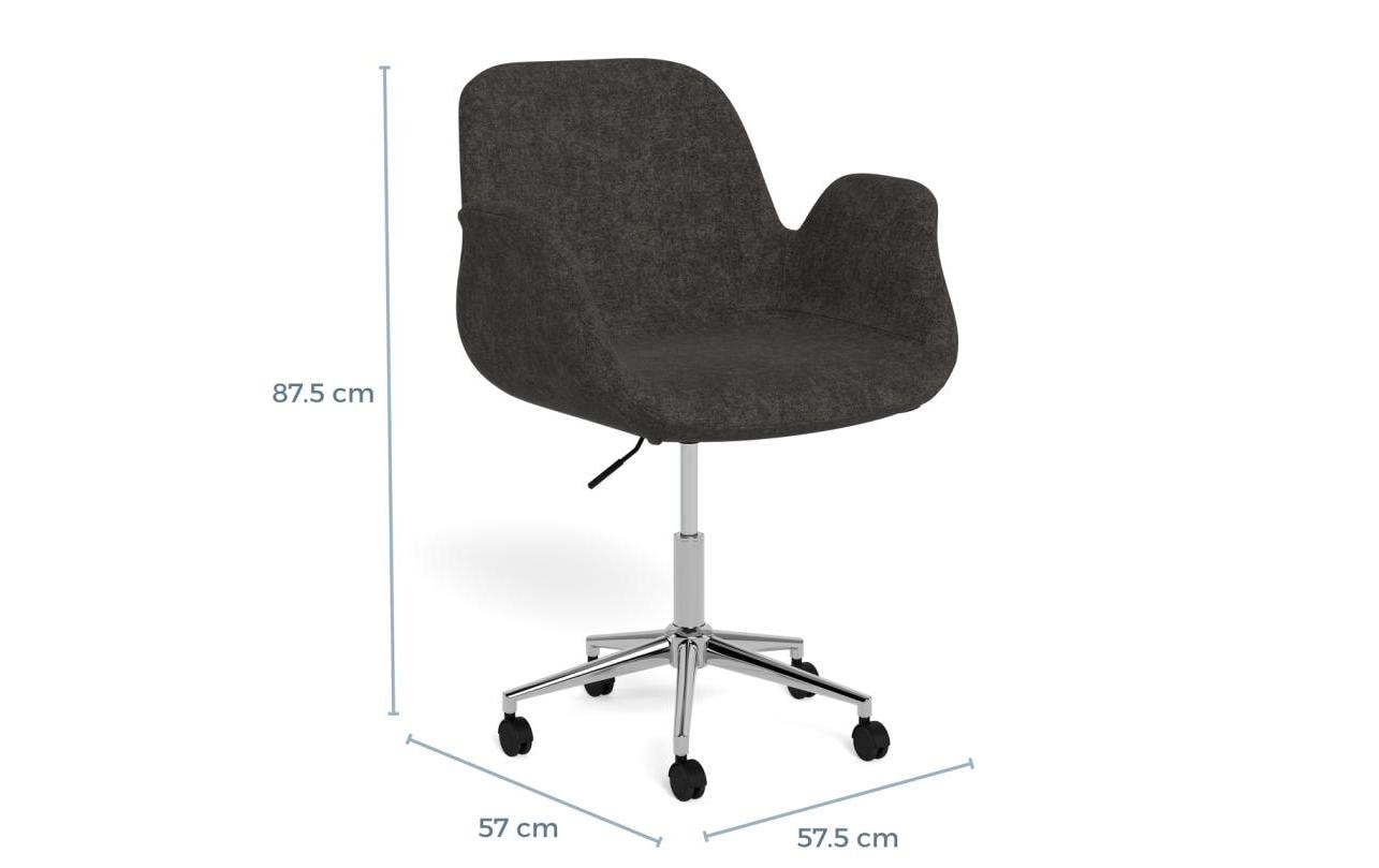 actona AC Design Beth Bürostuhl – Polsterrücken – Dunkelgrau, bis 110 kg