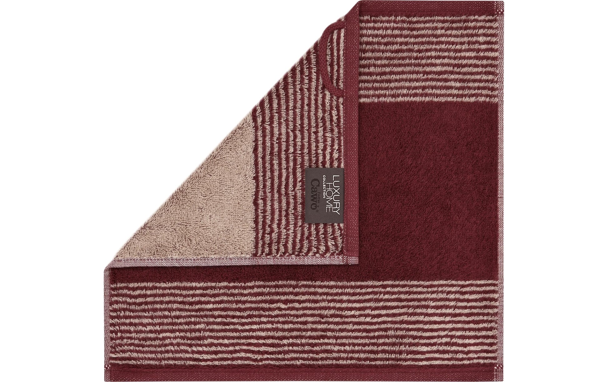 Cawö Seiftuch Two-Tone – 30 × 30 cm, Bordeaux, Baumwolle