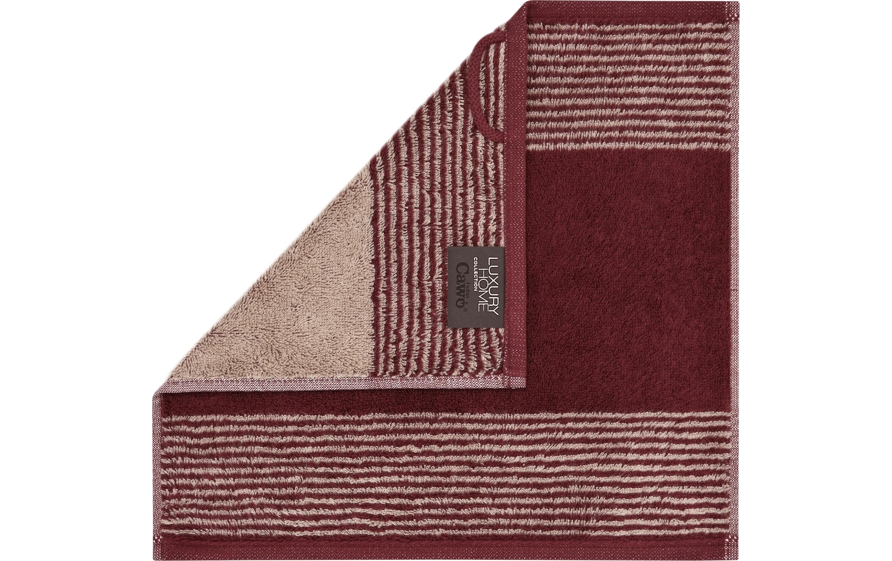 Cawö Seiftuch Two-Tone – 30 × 30 cm, Bordeaux, Baumwolle