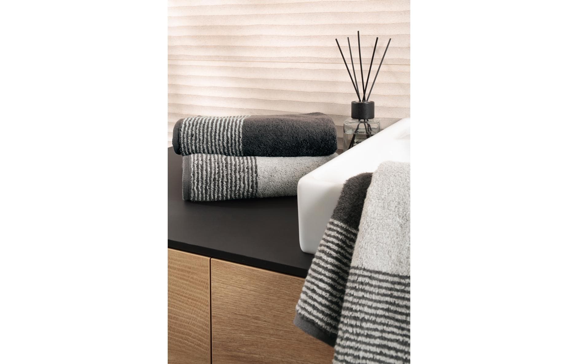 Cawö Waschlappen Two-Tone – 30×30 cm, Baumwolle, Dunkelgrau