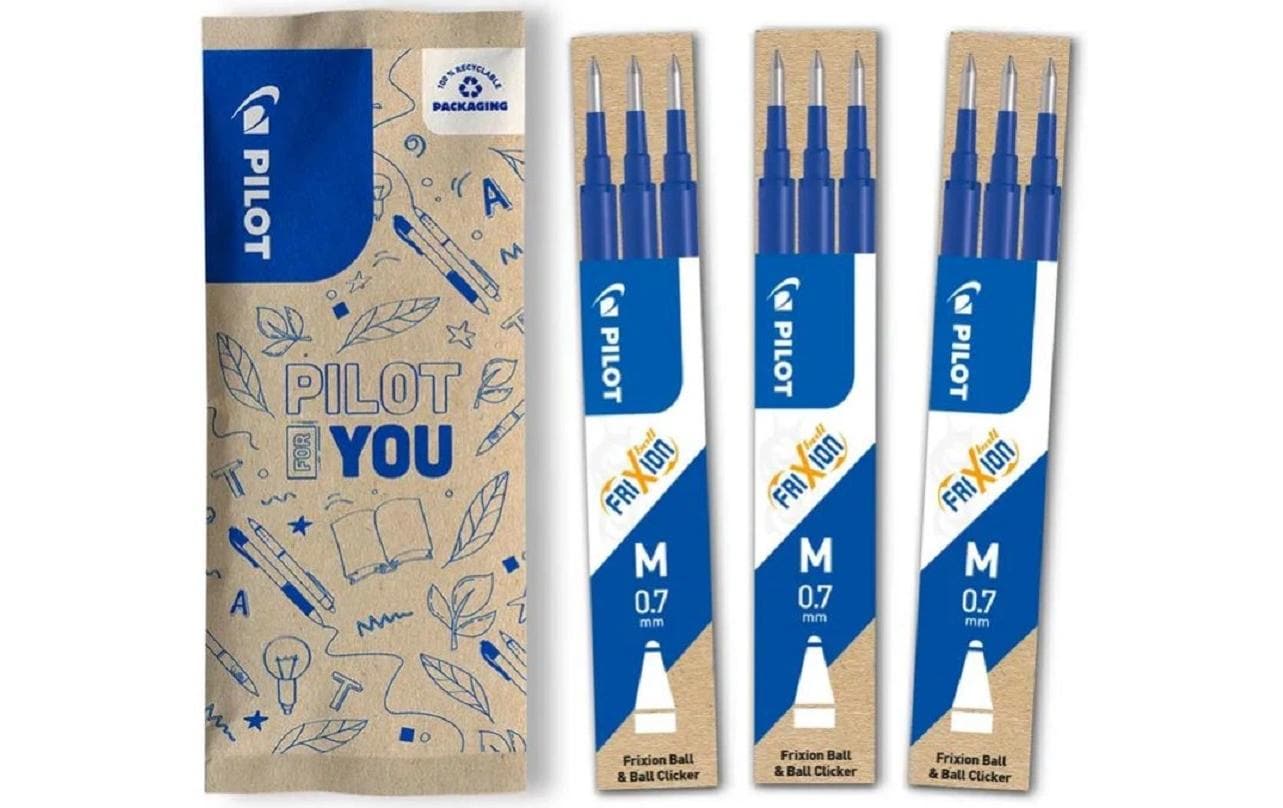 Pilot FriXion Rollerpatronen – Blau, 0,7 mm, 9er-Pack, radierbar