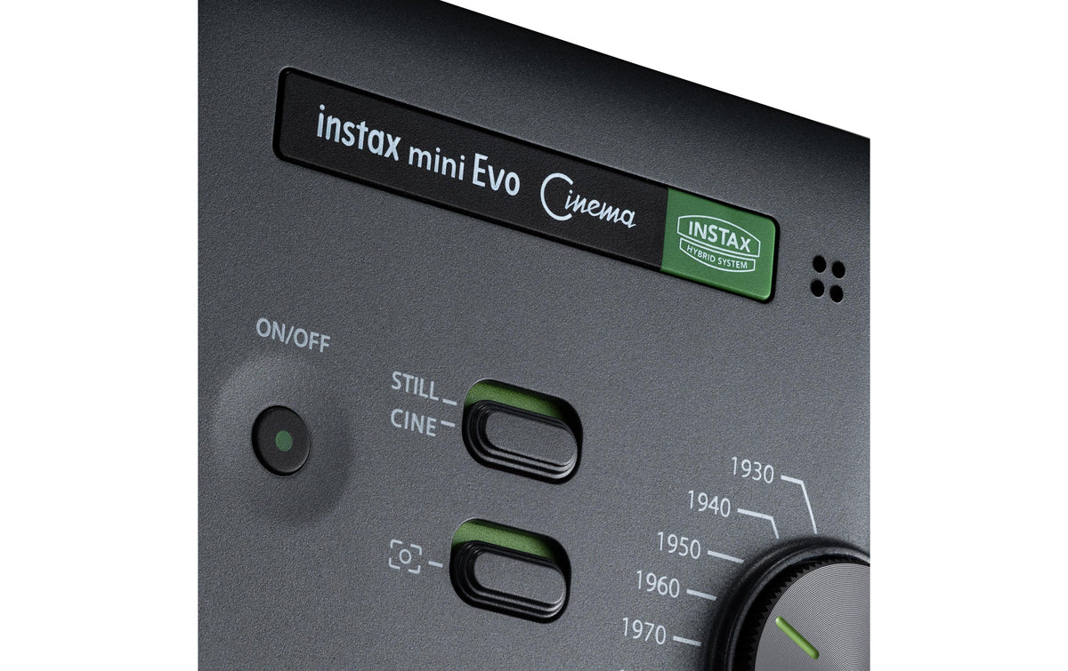 Fujifilm Instax Mini Evo Cinema – Kompaktkamera, 1/5", 4,9 MP, Schwarz