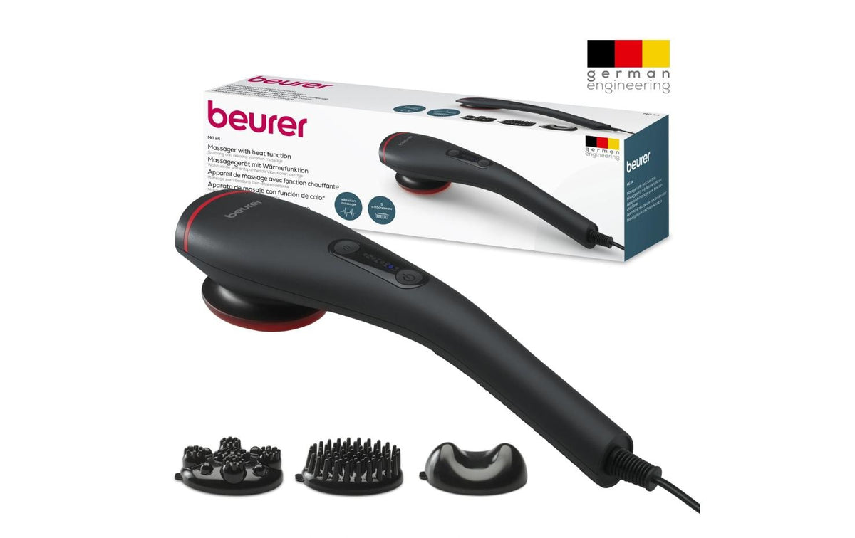 Beurer Massagegerät MG 24 – Vibrationsmassage mit Wärmefunktion – Netzbetrieb, Schwarz