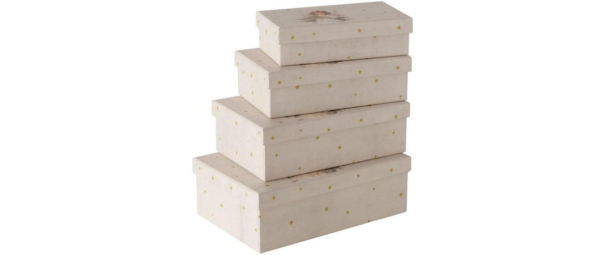 Boltze Geschenkbox – Papier, Beige, Gold, Weiss – 4 Stk.
