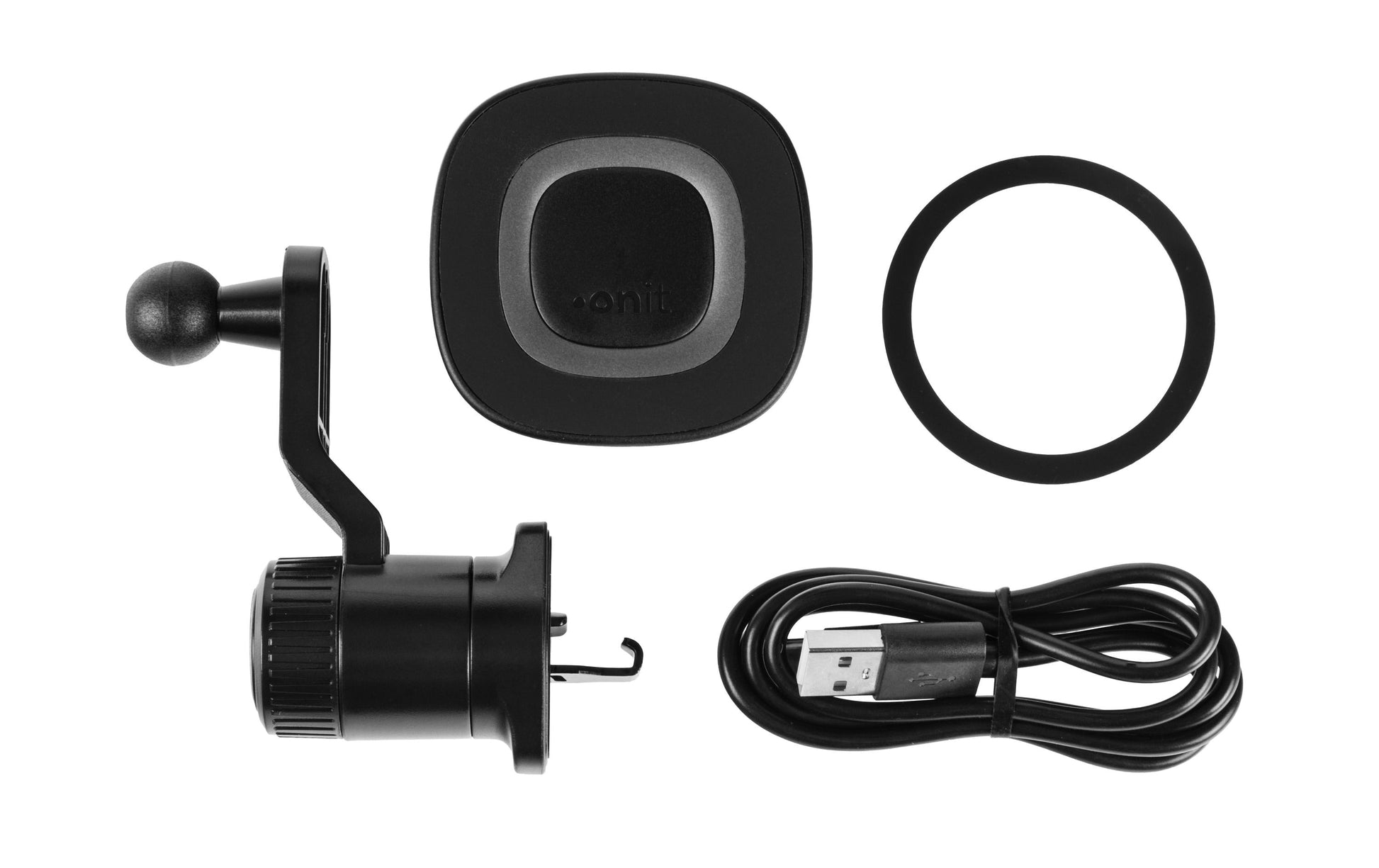 Onit Kfz-Ladehalterung – Qi – Lüftungsschlitz – 15 W – für Smartphones – Schwarz