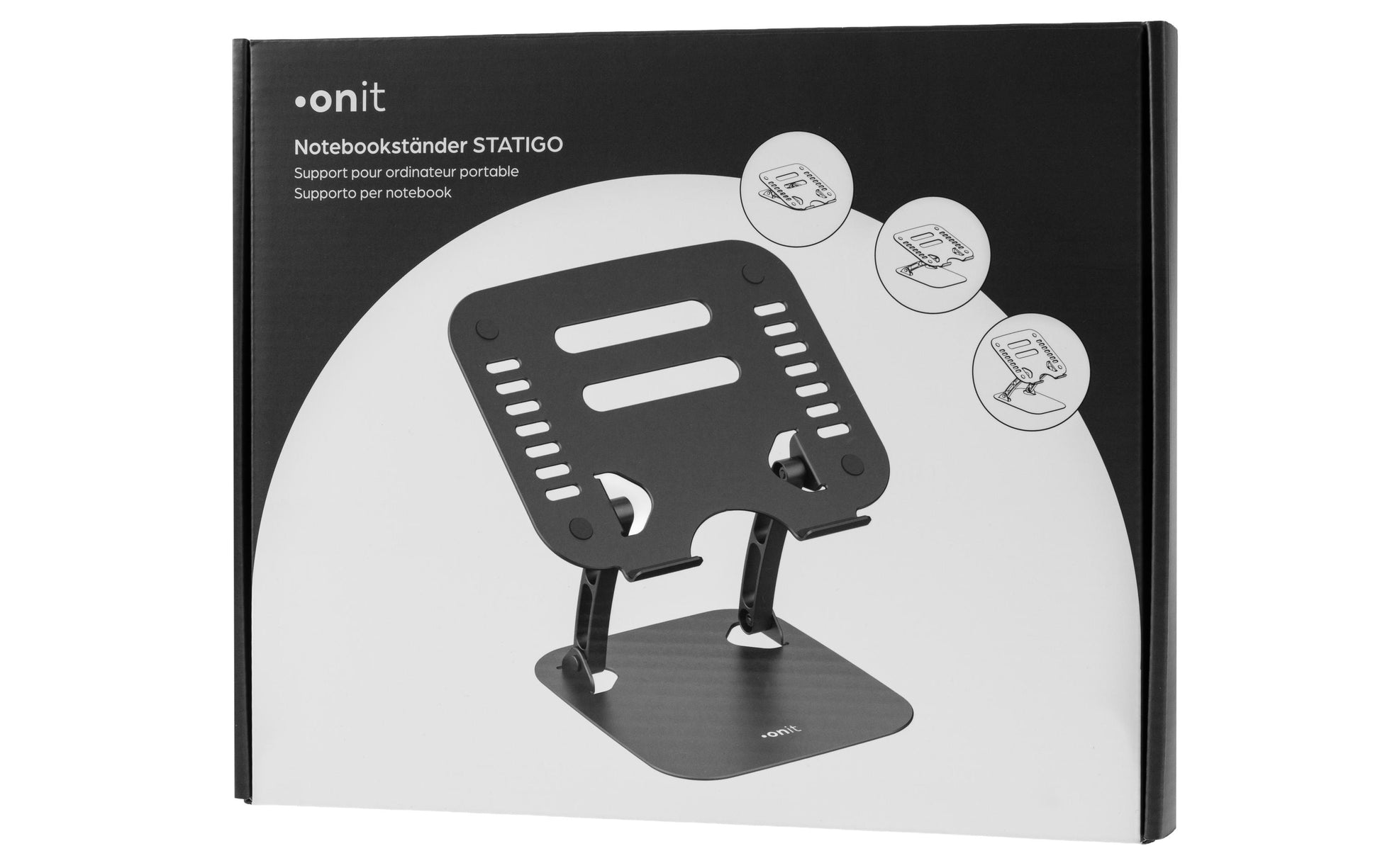 Onit Laptop-Ständer – bis 17,3", höhenverstellbar – Grau