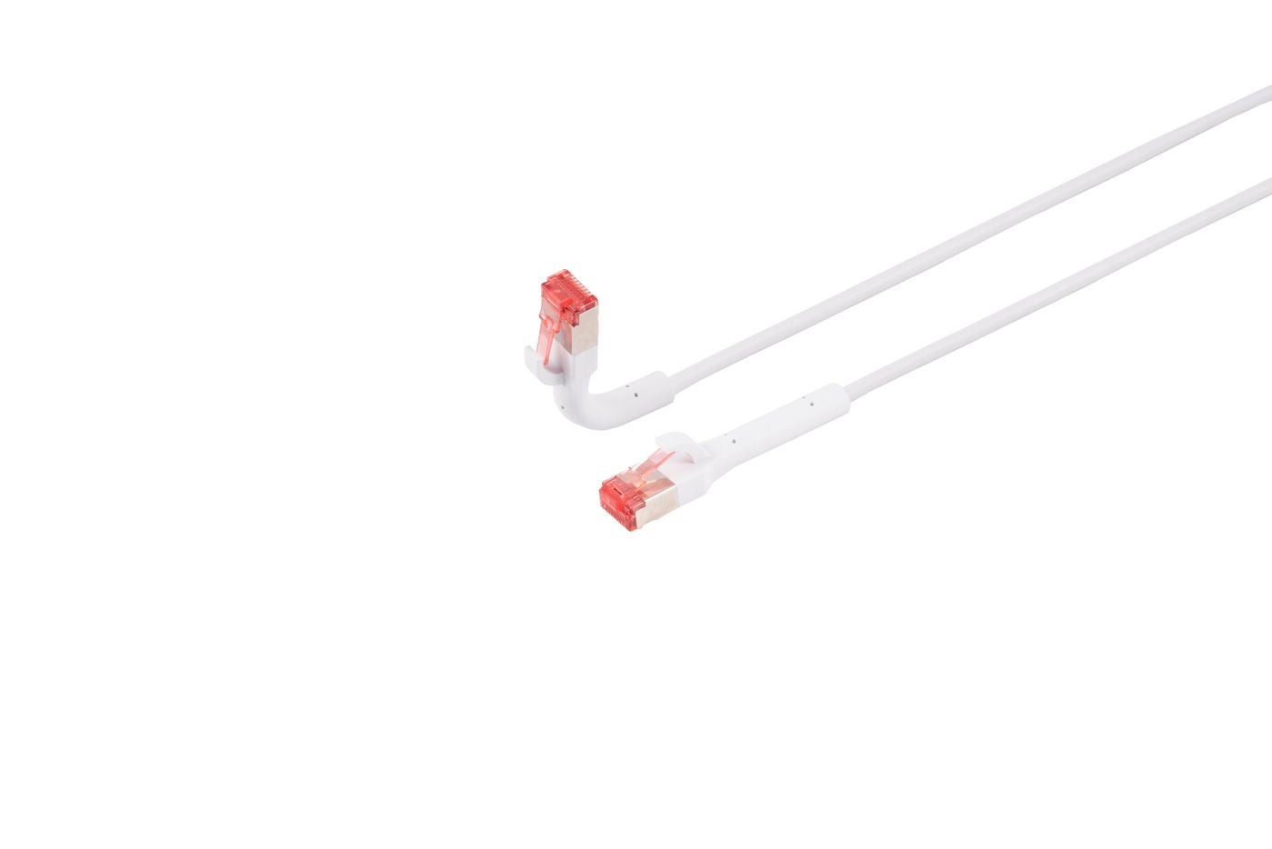 Lanview Netzwerkkabel – Cat6A U/FTP, 7,5 m, Weiss, gewinkelte RJ45-Stecker