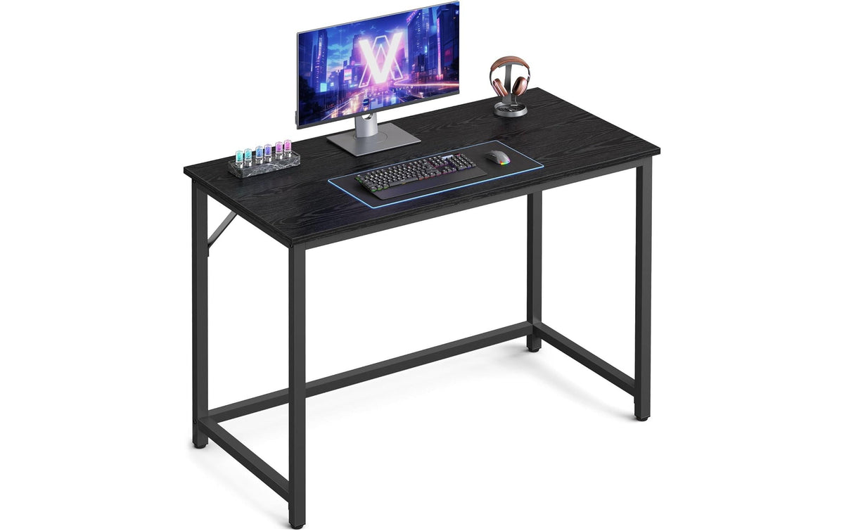 Vasagle Höhenverstellbarer Tisch, 50 × 100 cm, 50 kg, Schwarz, Spanplatte/Stahl