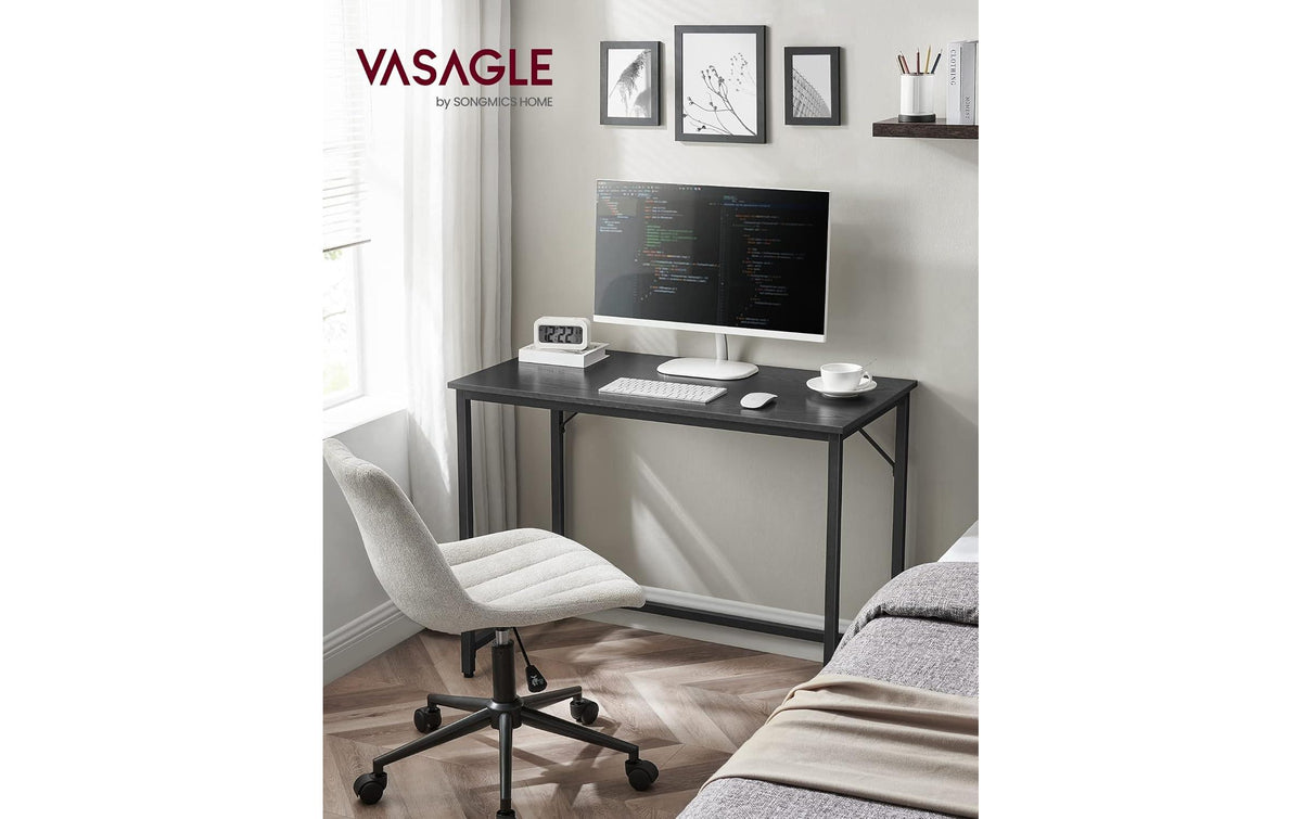 Vasagle Höhenverstellbarer Tisch, 50 × 100 cm, 50 kg, Schwarz, Spanplatte/Stahl