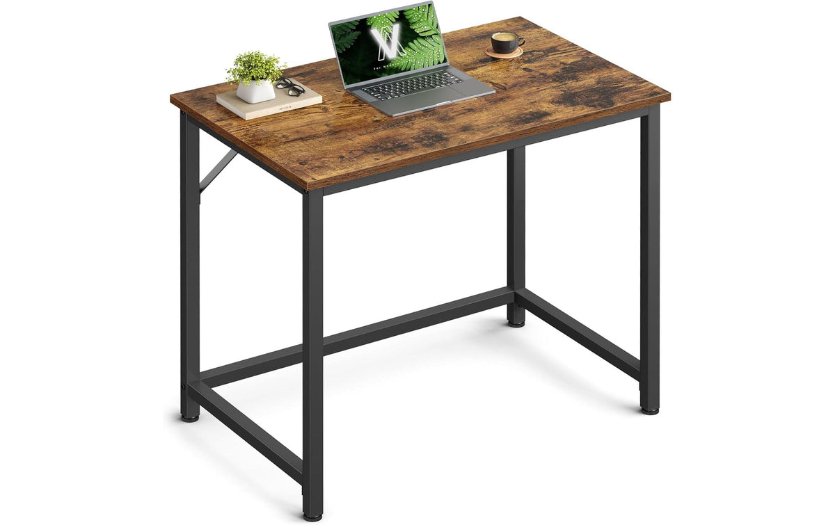 Vasagle Bürotisch, 50 × 80 cm, 50 kg, Braun, Spanplatte/Stahl