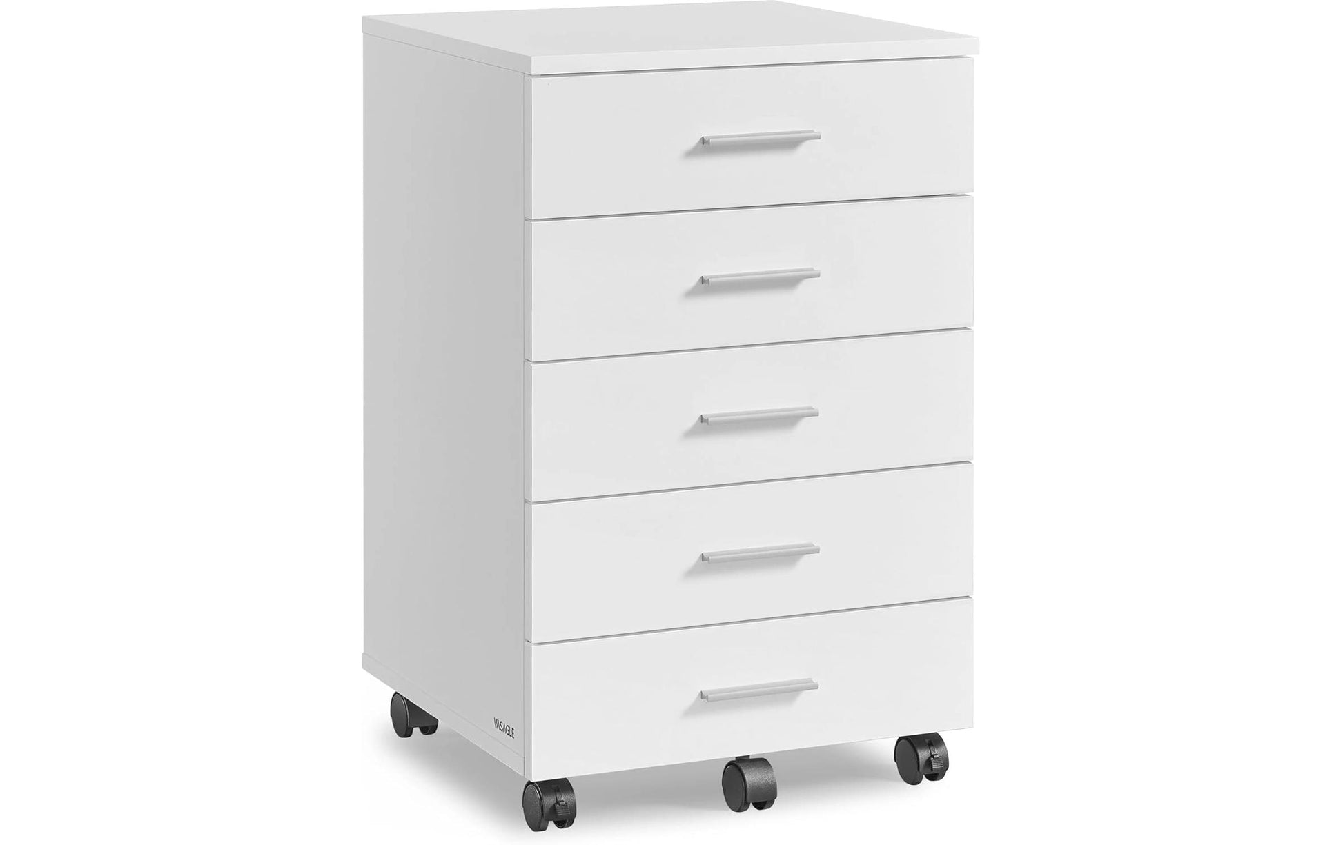 Songmics Rollcontainer, 5 Schubladen, 400 × 420 × 657 mm, weiss, Spanplatte