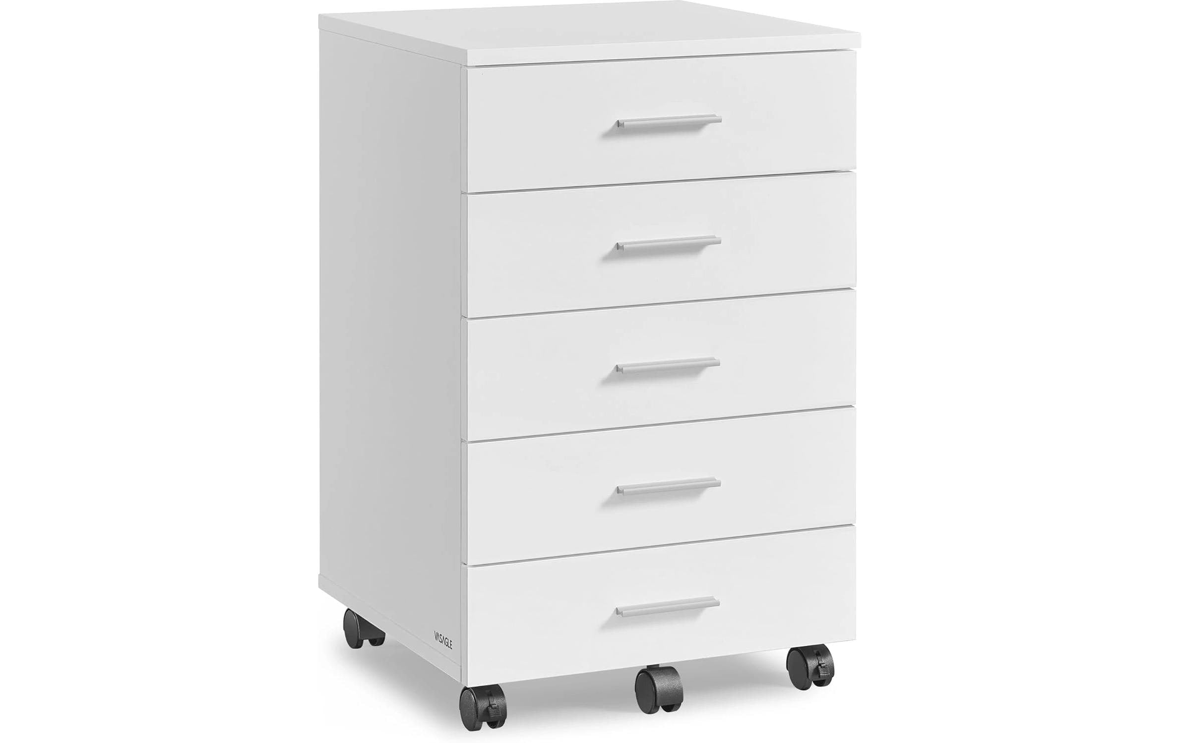 Songmics Rollcontainer, 5 Schubladen, 400 × 420 × 657 mm, weiss, Spanplatte