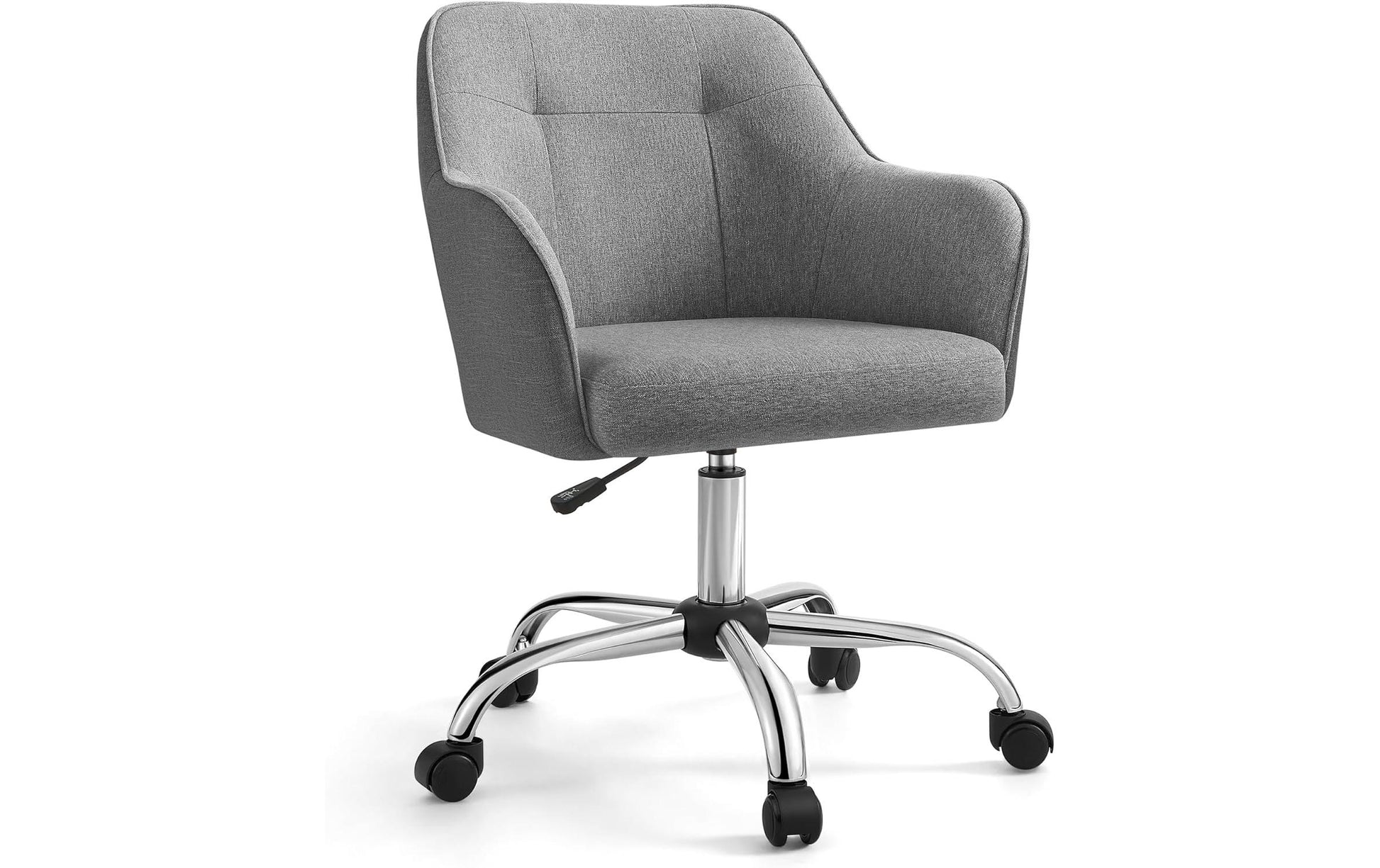 Songmics Bürostuhl – Polsterrücken/Leinen – Grau, Armlehnen, 45–55 cm, bis 120 kg