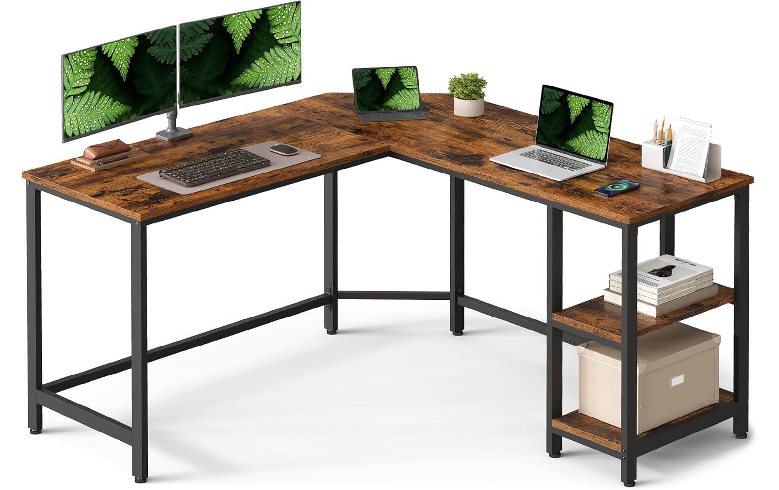 Vasagle Höhenverstellbarer Tisch, 138 × 138 cm, 50 kg, Braun, Stahl