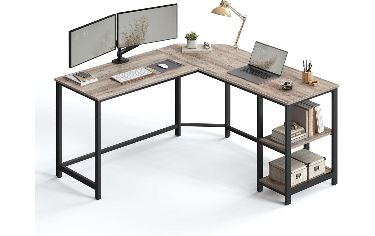 Vasagle Höhenverstellbarer Tisch, 138 × 138 cm, 50 kg, Grau/Schwarz, Stahl