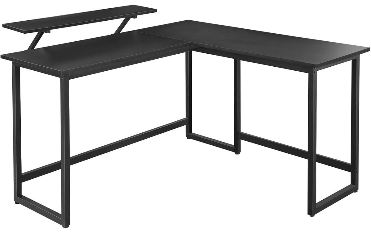 Vasagle Höhenverstellbarer Tisch, 120 × 15,5 cm, 50 kg, Schwarz, Spanplatte/Stahl
