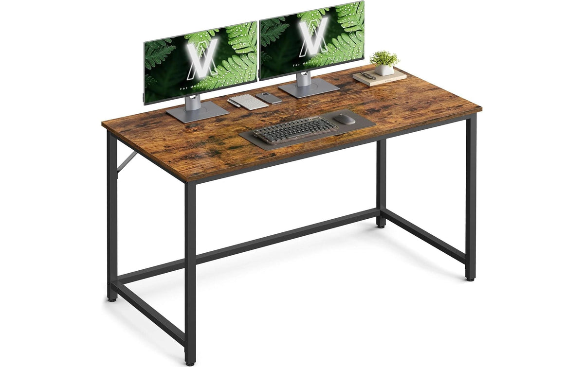 Vasagle Höhenverstellbarer Tisch, 60 × 120 cm, 50 kg, Schwarz/Braun, Spanplatte/Stahl