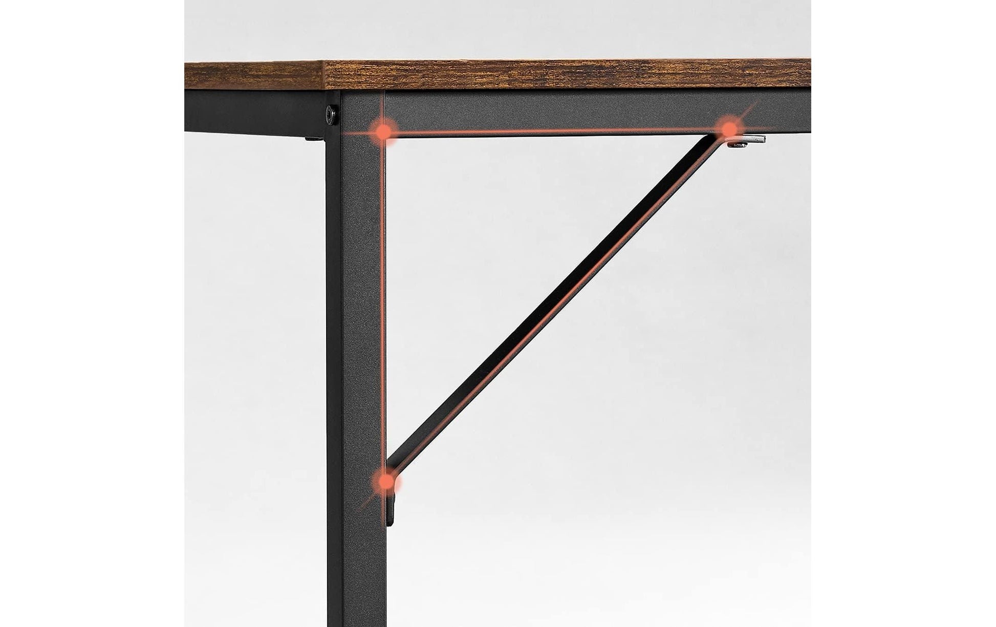 Vasagle Bürotisch, 50 × 80 cm, 50 kg, Braun, Spanplatte/Stahl