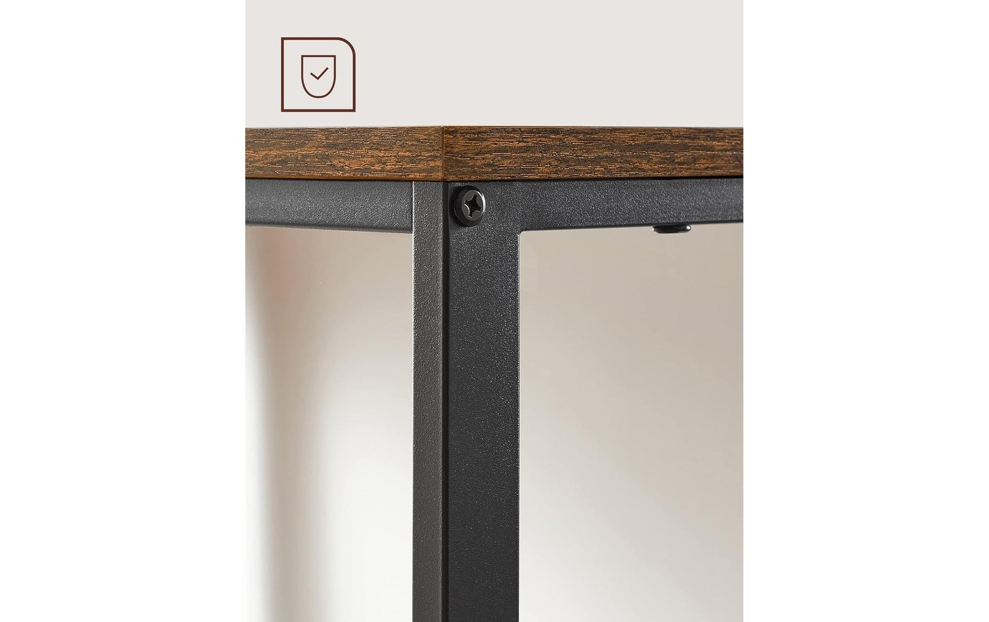 Vasagle Höhenverstellbarer Tisch, 50 × 100 cm, 50 kg, Braun/Schwarz, Spanplatte/Stahl