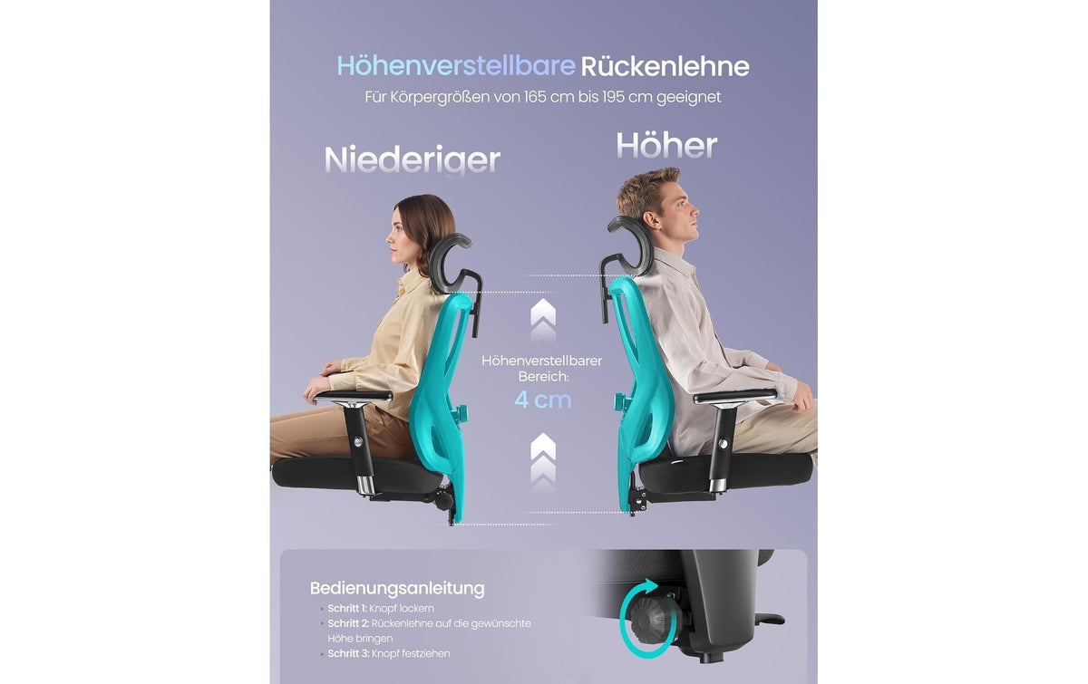 Songmics Bürostuhl – Polsterrücken – Schwarz, Armlehnen, bis 150 kg