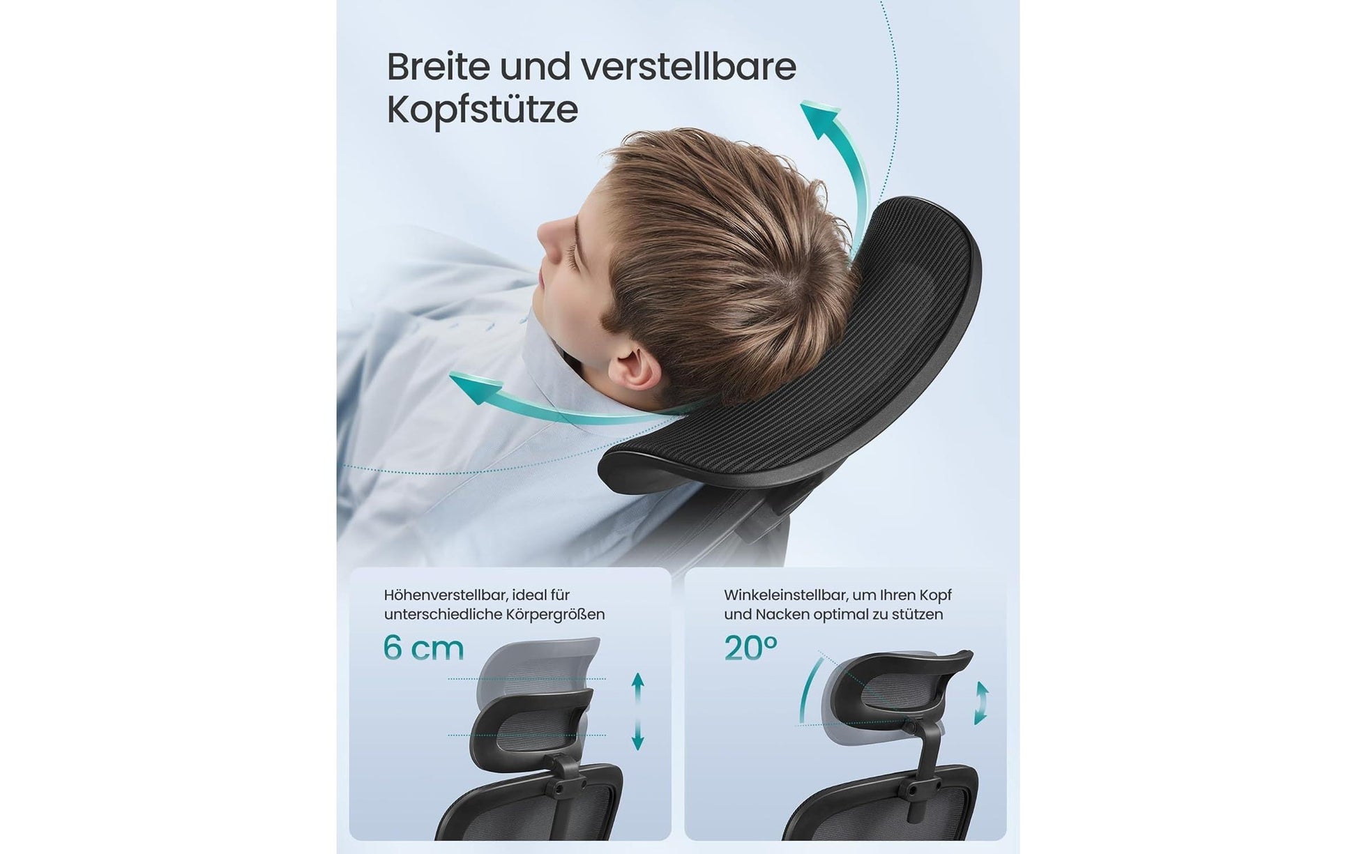 Songmics Bürostuhl – Netzrücken – Schwarz, bis 120 kg