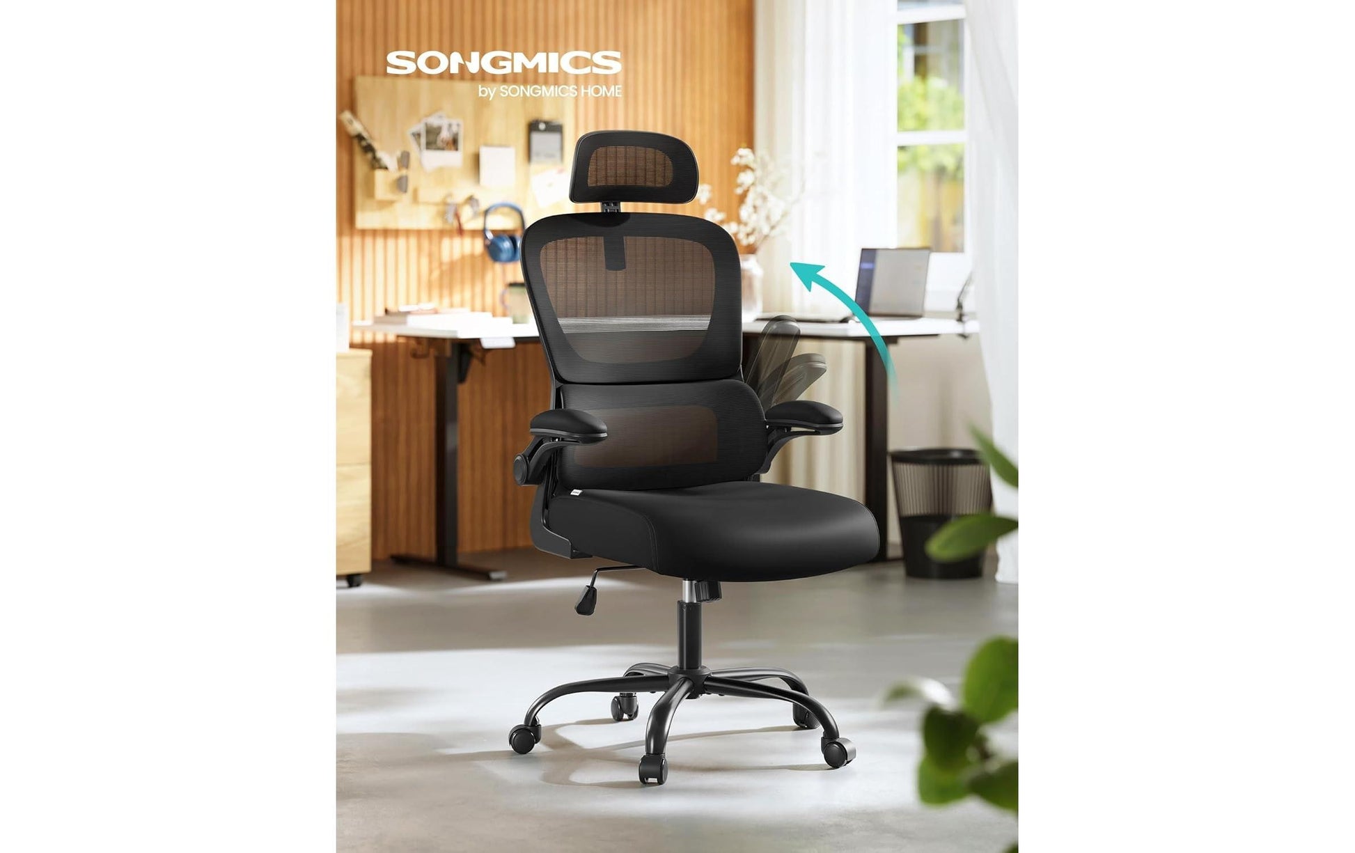 Songmics Bürostuhl – Netzrücken – Schwarz, bis 120 kg