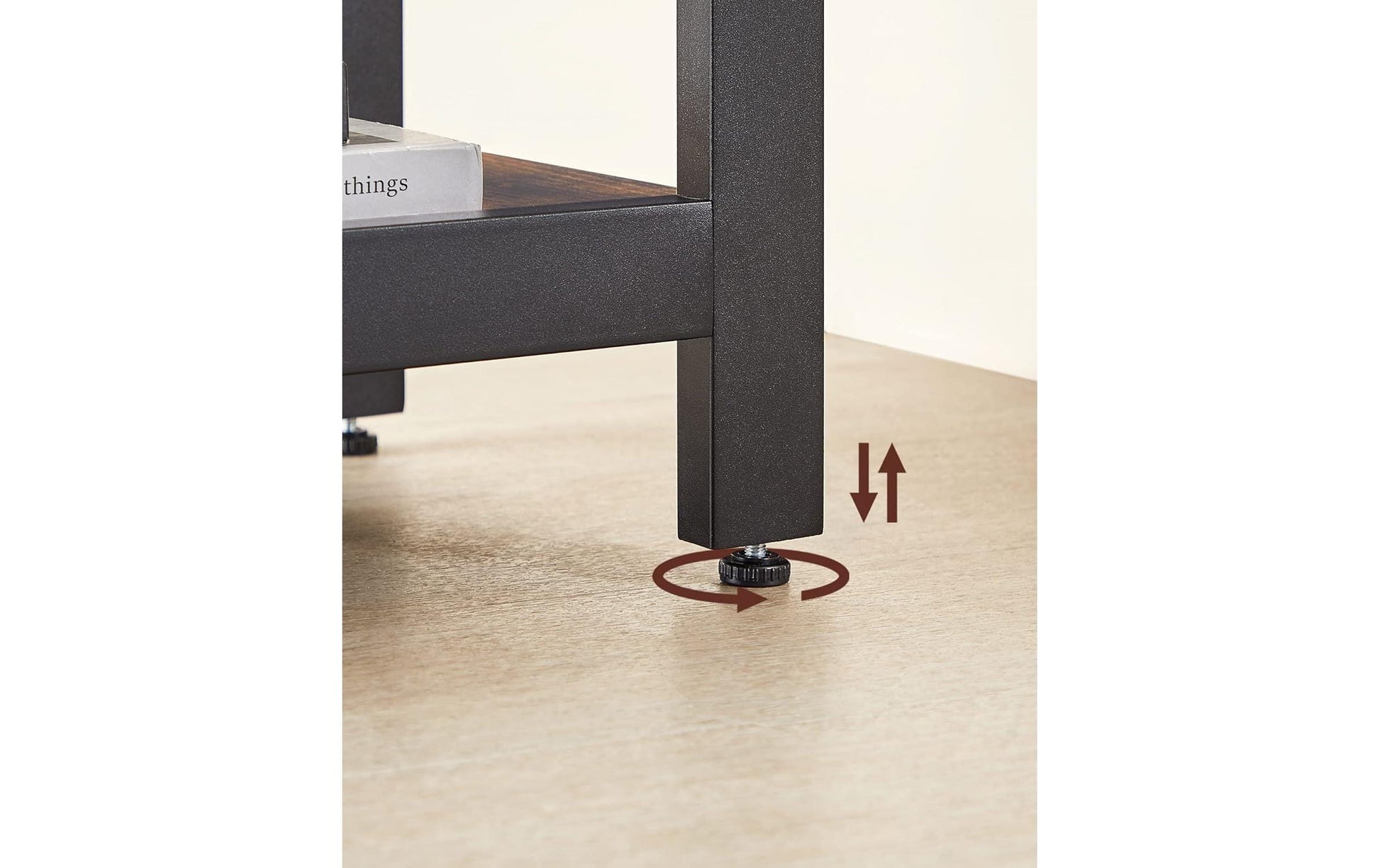 Vasagle Höhenverstellbarer Tisch, 138 × 138 cm, 50 kg, Braun, Stahl