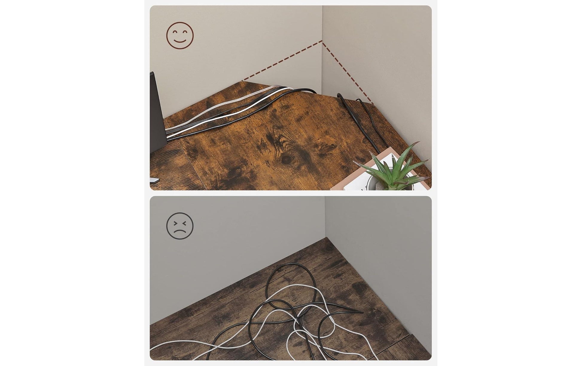Vasagle Höhenverstellbarer Tisch, 138 × 138 cm, 50 kg, Braun, Stahl