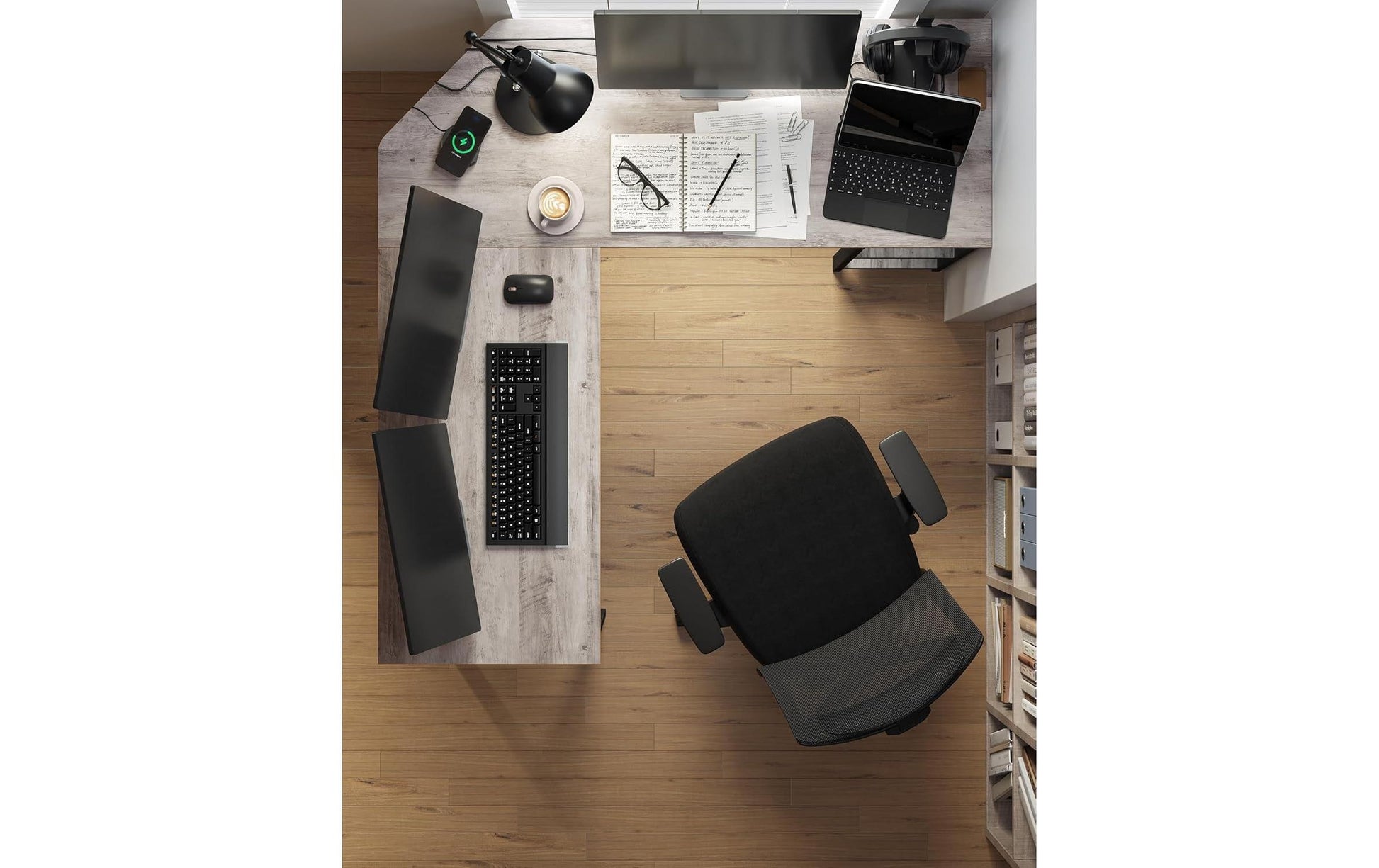 Vasagle Höhenverstellbarer Tisch, 138 × 138 cm, 50 kg, Grau/Schwarz, Stahl