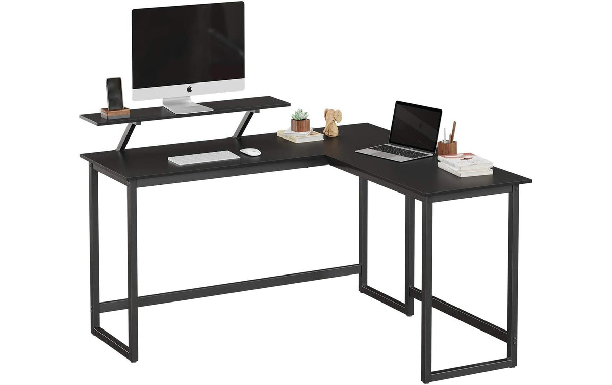 Vasagle Höhenverstellbarer Tisch, 120 × 15,5 cm, 50 kg, Schwarz, Spanplatte/Stahl