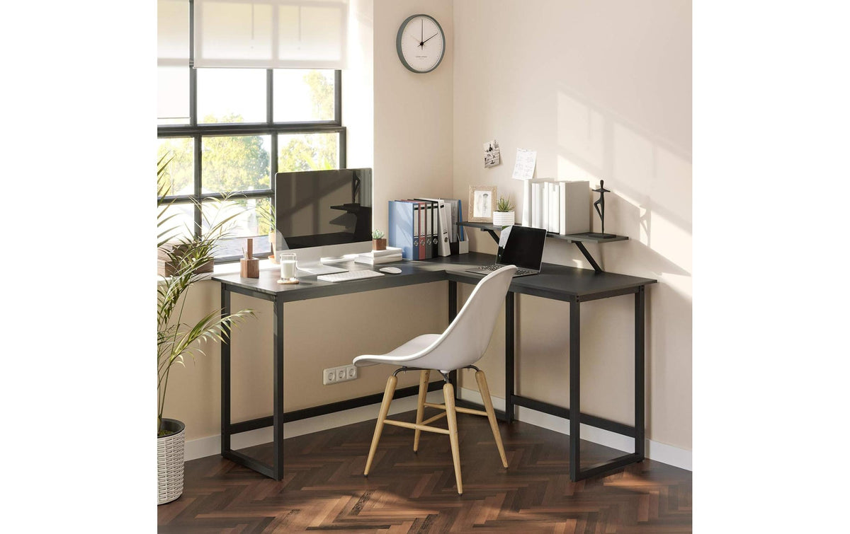 Vasagle Höhenverstellbarer Tisch, 120 × 15,5 cm, 50 kg, Schwarz, Spanplatte/Stahl