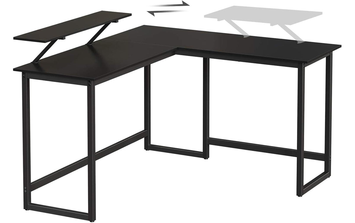 Vasagle Höhenverstellbarer Tisch, 120 × 15,5 cm, 50 kg, Schwarz, Spanplatte/Stahl