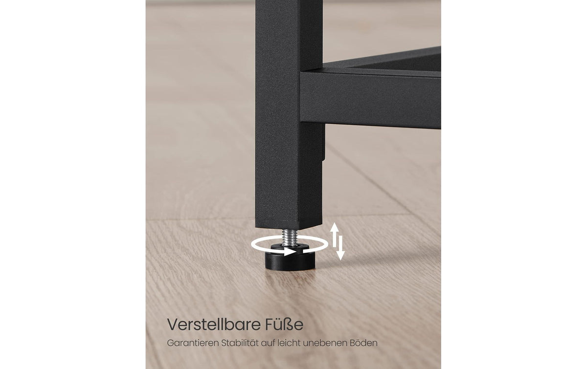 Vasagle Höhenverstellbarer Tisch, 50 × 100 cm, 50 kg, Schwarz, Spanplatte/Stahl
