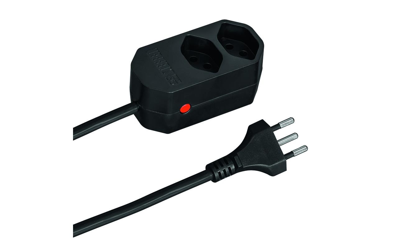 Steffen Standard Steckdosenleiste, 2×T13, 1.5 m, IP20, Eingang T12 – Schwarz