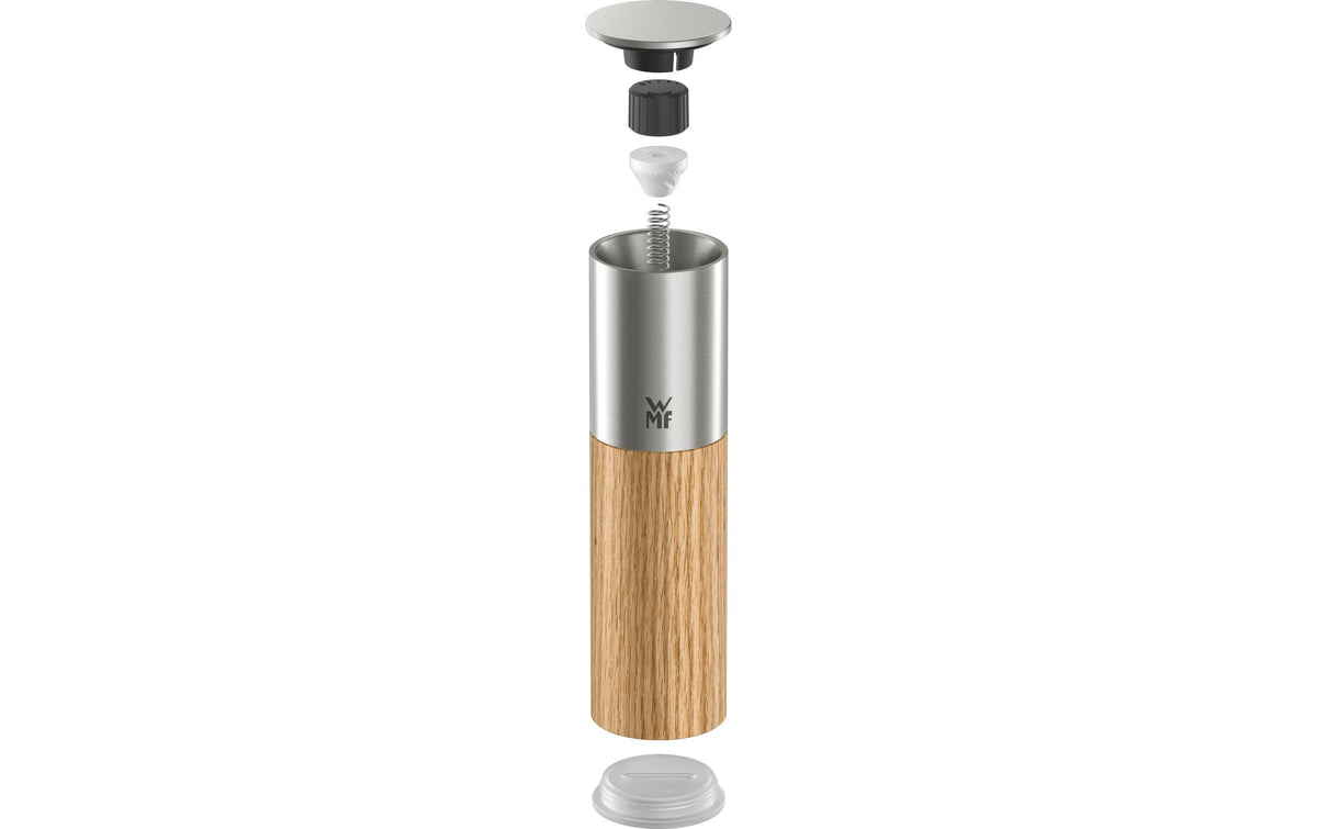 WMF – Salz-/Pfeffermühle 21,5 cm, Edelstahl 18/10/Holz, hellbraun, Keramikmahlwerk