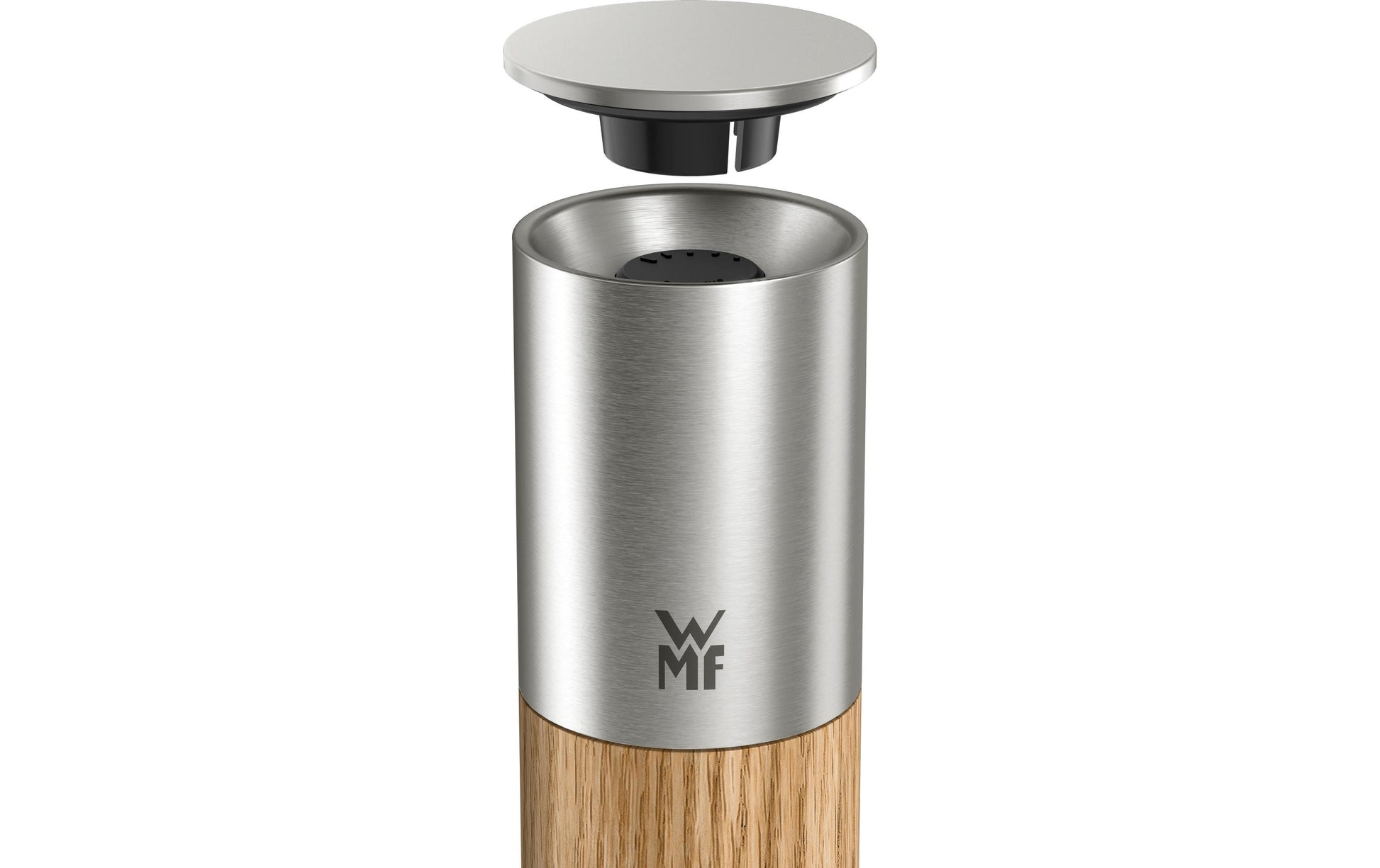 WMF – Salz-/Pfeffermühle 21,5 cm, Edelstahl 18/10/Holz, hellbraun, Keramikmahlwerk